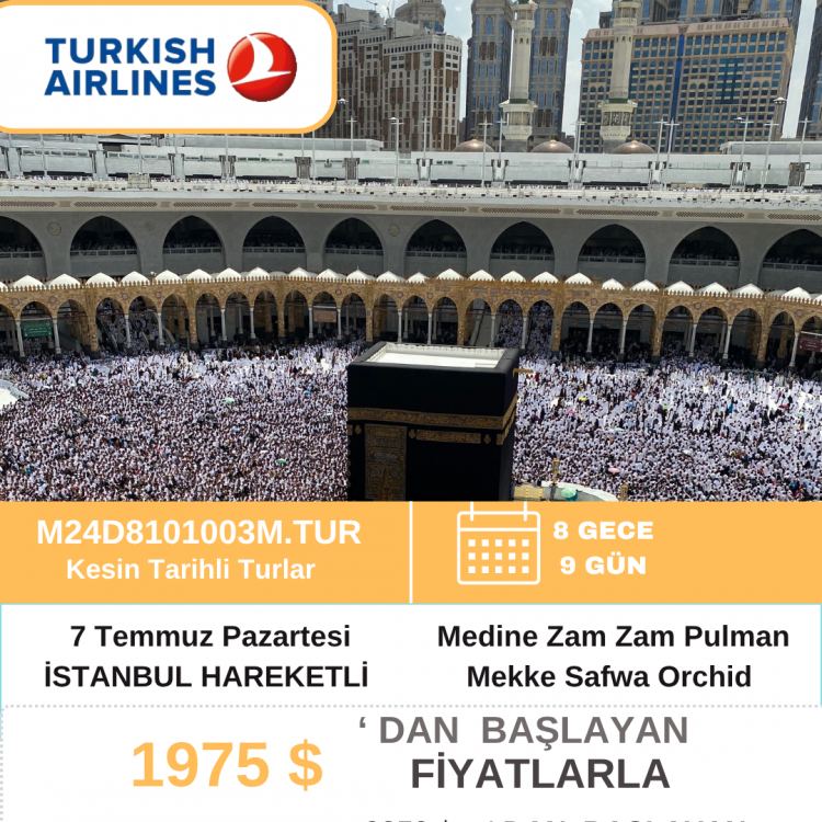 7 Temmuz Menar Umre Turu M24D8101212C